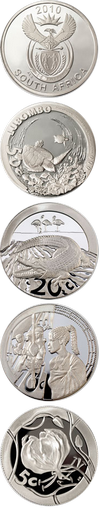 Серебряные монеты Южной Африки 2010 г.